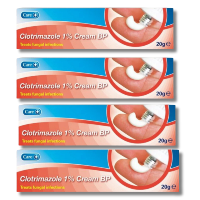 Care Clotrimazole 1% cream - 20g x 4 (Brand May Vary)