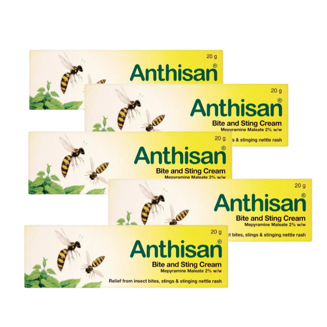 5 X Anthisan bite and sting 2% Cream - 20g