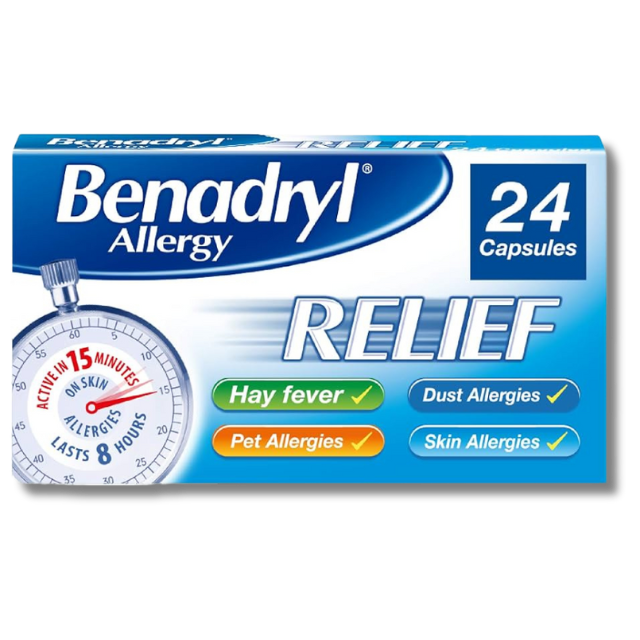 Benadryl Allergy Relief - 24 Capsules