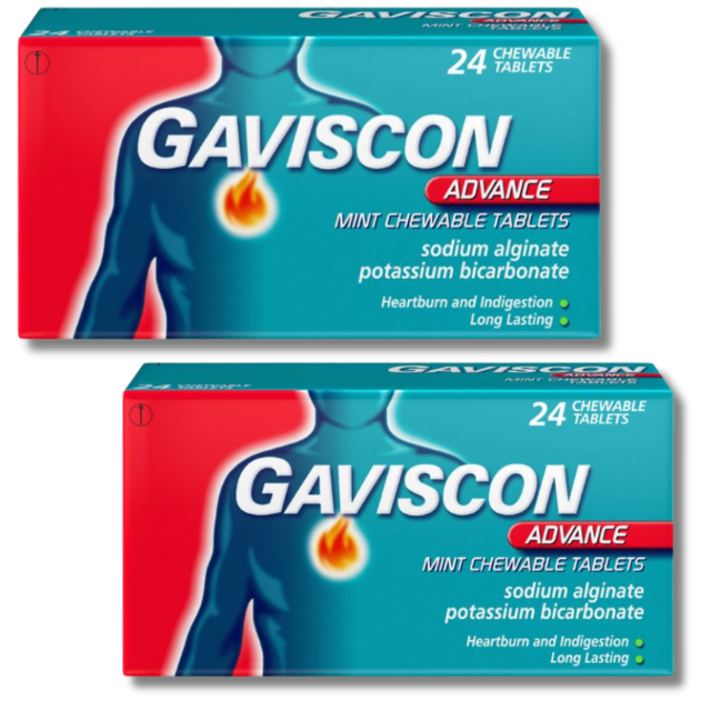 Gaviscon Advance Mint Chewable - 24 Tablets x 2