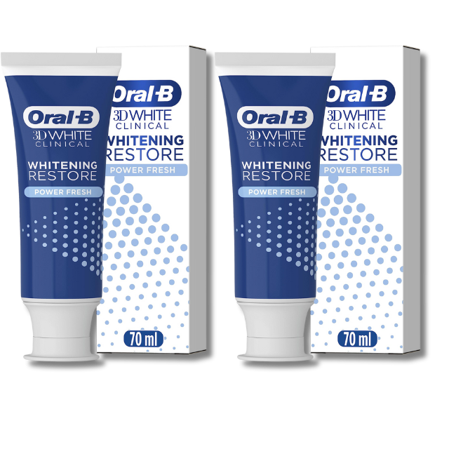 Oral-B Clinical Whitening Restore Power Fresh Toothpaste - 70ml x 2 pack