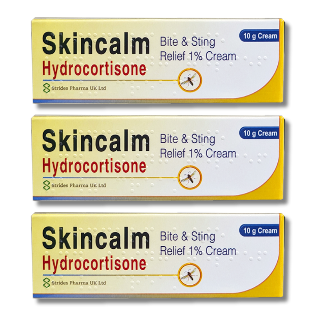 Skincalm Bite & Sting Relief Hydrocortisone Cream - 10g x3 Pack