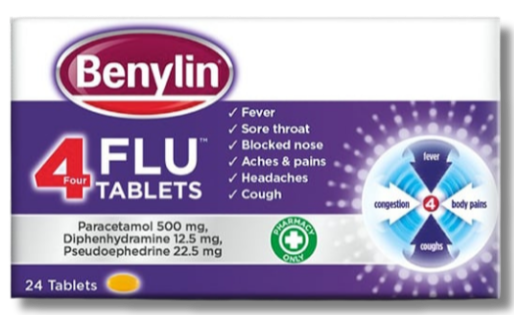 Benylin 4 flu - 24 Tablets | Pharmacy Prime