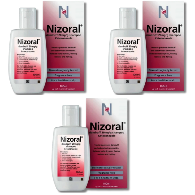 Nizoral Anti-Dandruff Shampoo - 100ml x 3