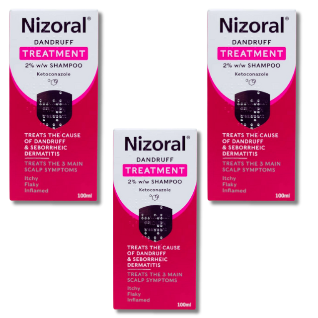 Nizoral Anti-Dandruff Shampoo - 100ml x 3